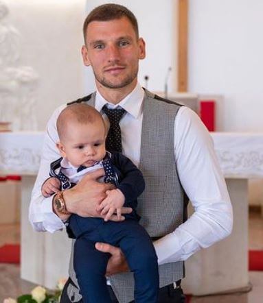 Borna Barisic with his son.